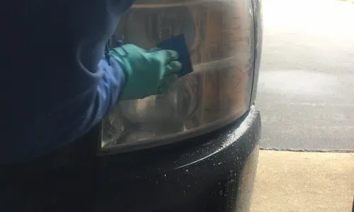 sandpaper on headlight lens